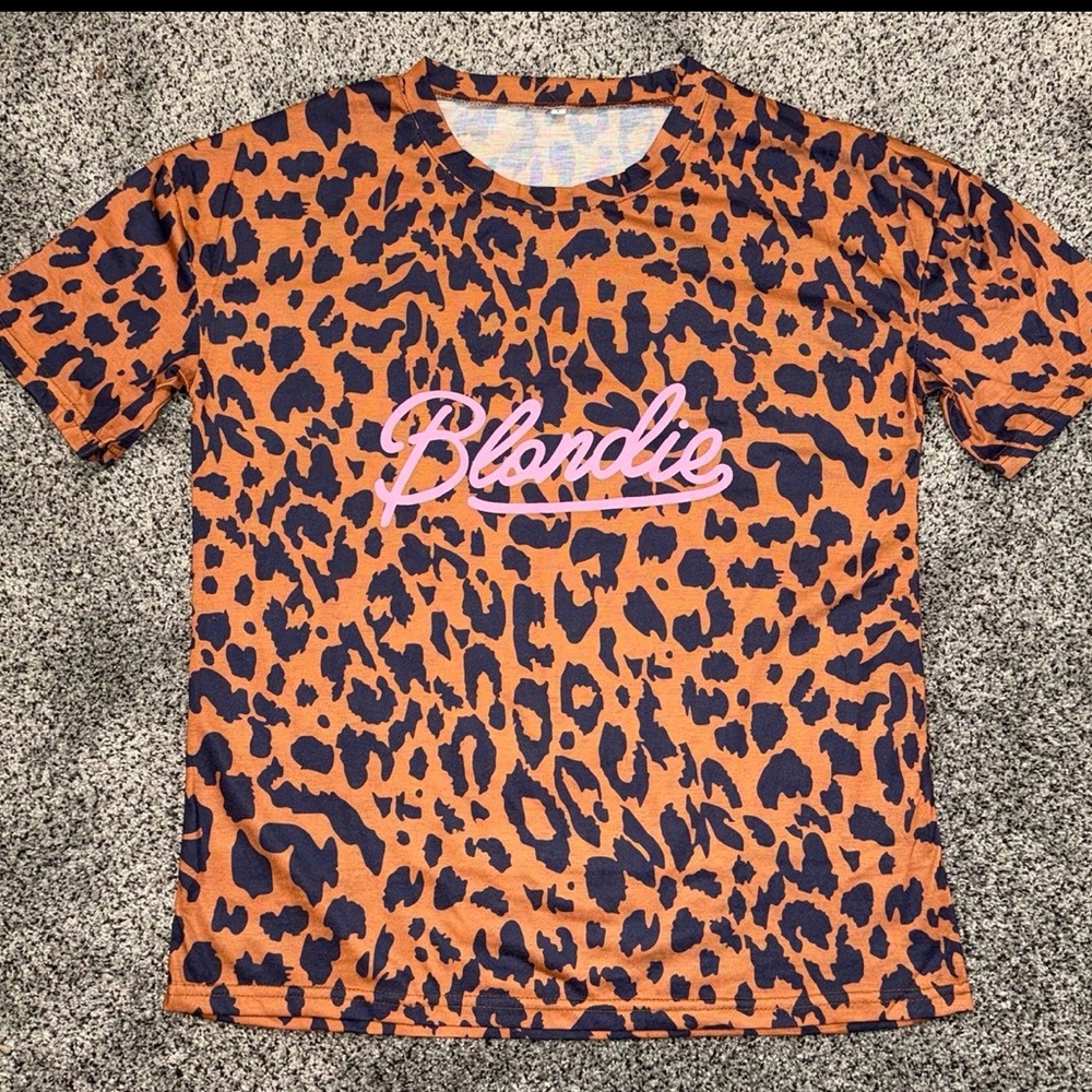 Womens Blondie Leopard Print T-Shirt size Large